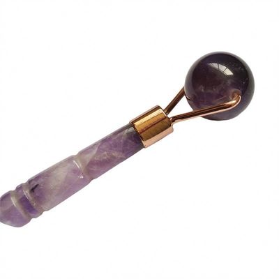 Logo personnalisé Disponibled Natural Améthyste Jade Roller Violets Quartz Roller de massage facial pour la beauté du petit visage