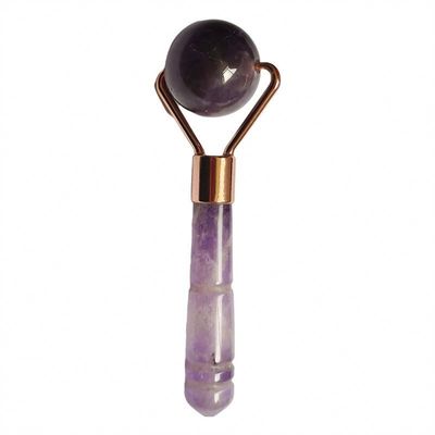 Logo personnalisé Disponibled Natural Améthyste Jade Roller Violets Quartz Roller de massage facial pour la beauté du petit visage