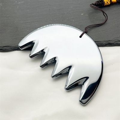 Massage de la tête Énergie naturelle Pierre Terahertz Léger Portable V Visage Beauté Soin Six Dents Rasage Peigne du cuir chevelu