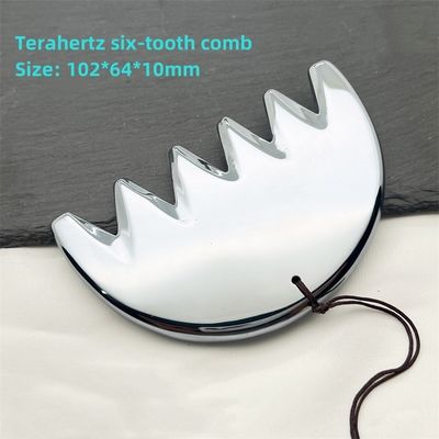 Massage de la tête Énergie naturelle Pierre Terahertz Léger Portable V Visage Beauté Soin Six Dents Rasage Peigne du cuir chevelu