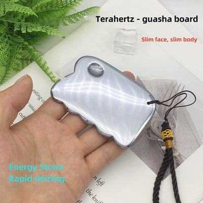 Style Terahertz Plaque de grattage outil de massage Gua Sha Guasha planche pour le dos masseur de corps argenté
