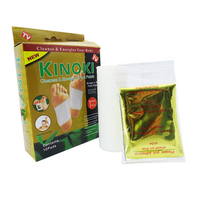 Fonction du patch de perte de poids 10 paquets Ginger Foot Pads 10 feuilles adhésives pour éliminer les impuretés et soulager le stress