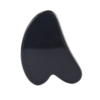 Forme de cœur Obsidian noir Guasha 100% Jade naturel Goua Sha Scraping Massage Outil Logo personnalisé pour la personnalisation