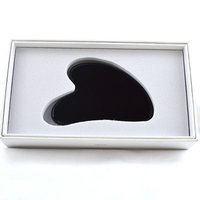 Forme de cœur Obsidian noir Guasha 100% Jade naturel Goua Sha Scraping Massage Outil Logo personnalisé pour la personnalisation