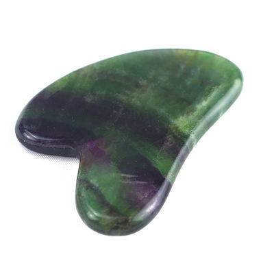 2024 Forme de cœur arc-en-ciel Fluorite Gua Sha Massage Outil de grattage pour le spa du corps