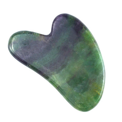 2024 Forme de cœur arc-en-ciel Fluorite Gua Sha Massage Outil de grattage pour le spa du corps