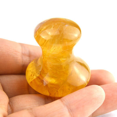 Équipement de massage corporel Naturel Jaune Citrine Champignon forme Gua Sha Pierre de massage pour la beauté du visage et les soins de la peau