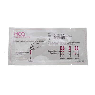 Précision de la bande de test HCG Précision de la grossesse Plus de 99% de la détection précoce de la bande intérieure Taille 80*3 mm
