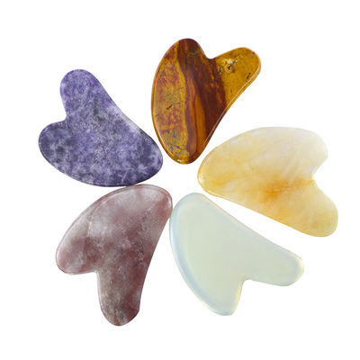 Logo personnalisé Logo disponible en forme de cœur en jade / cristal Tableau de massage Gua Sha pour les muscles du corps Soins personnels de la peau Spa facial