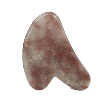 2024 Fraise naturelle cristalline de jade Gua Sha forme de cœur Massage du visage grattage Guasha planche pour la zone de massage de tout le corps