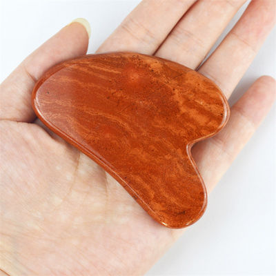 Massage corporel Outil de Guasha de jaspe rouge Jade pierre de soins du visage grattoir de peau Logo personnalisé Forme de cœur Face Outil de masseur Gua Sha