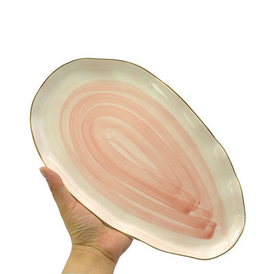 Plaque de poisson en céramique pour servir salade de fruits pâtes plat principal lave-vaisselle et micro-ondes