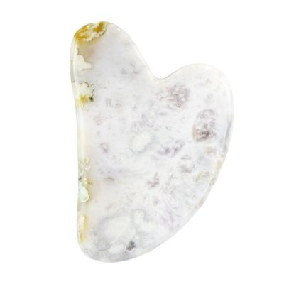 Logo personnalisé disponible en forme de cœur Sakura Agate Jade Gua Sha Outil de massage pour le visage Outil de massage pour le visage naturel Guasha