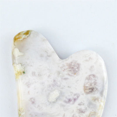 Logo personnalisé disponible en forme de cœur Sakura Agate Jade Gua Sha Outil de massage pour le visage Outil de massage pour le visage naturel Guasha
