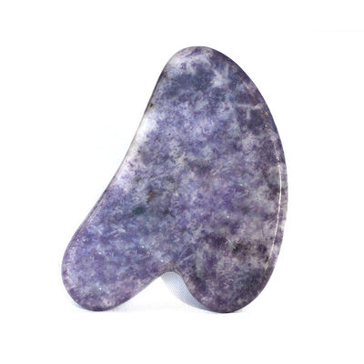 Équipement de massage corporel en forme de cœur naturel pierre violette Gua Sha planche de rasage pour la relaxation musculaire et le spa de santé de la peau
