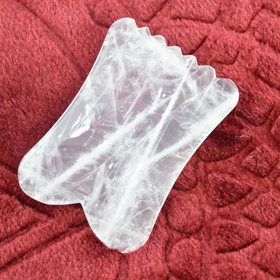 Propriétés Équipement de massage pour les muscles du corps 2024 arrivées Quartz clair Gua Sha Rock Crystal Guasha Gemstone Outil de sculpteur