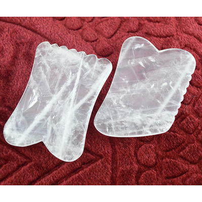 Propriétés Équipement de massage pour les muscles du corps 2024 arrivées Quartz clair Gua Sha Rock Crystal Guasha Gemstone Outil de sculpteur