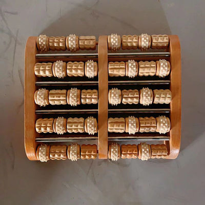 Outil en bois Pédicures Thérapie des pieds Méridien Massageur Colorisé en caoutchouc Roller de pied en bois pour le massage des pieds et le méridien