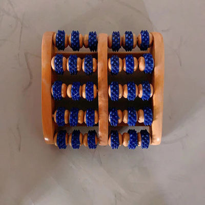 Outil en bois Pédicures Thérapie des pieds Méridien Massageur Colorisé en caoutchouc Roller de pied en bois pour le massage des pieds et le méridien