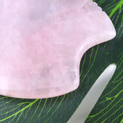 Logo personnalisé Shell Shape Rose Quartz Gua Sha Outil de massage pour le massage musculaire et le soin de la peau Spa équipement de beauté