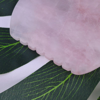Logo personnalisé Shell Shape Rose Quartz Gua Sha Outil de massage pour le massage musculaire et le soin de la peau Spa équipement de beauté