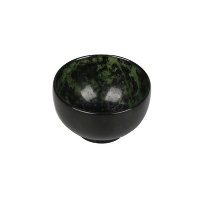 Type de gravure 100% chinois écuelle en jade naturel vert foncé écuelle en jade sculptée à la main écuelle pour l'amélioration de la décoration de la maison