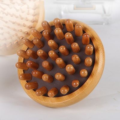 Massage du cuir chevelu Brosse à cheveux en bambou Peigne personnalisée Logo bois Peigne à cheveux déroutant 2023 Outils de massage Guasha écologiques