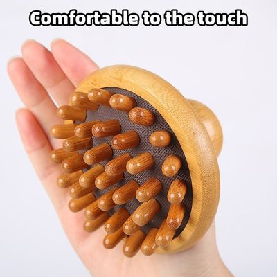 Massage du cuir chevelu Brosse à cheveux en bambou Peigne personnalisée Logo bois Peigne à cheveux déroutant 2023 Outils de massage Guasha écologiques
