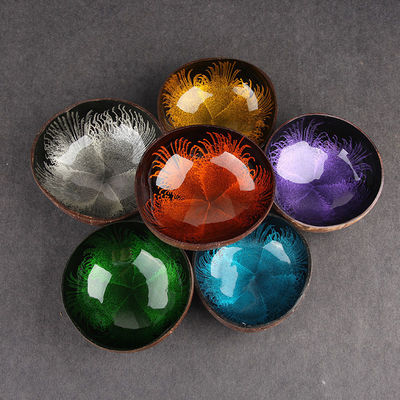 OEM/ODM Acceptable Design de bol de coco à coquille naturelle Ornement Des bols de coco laqués de caractéristique régionale