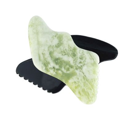 Massageur naturel de jade vert Guasha pour l' anti-vieillissement Chinois Xiuyan Jade la forme de la foudre Gua Sha grattage outil de massage