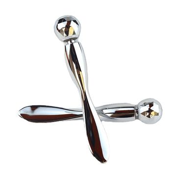 Masseur pour les yeux en acier inoxydable argenté, bâton de massage pour les yeux, crème pour les yeux, cuillère, bille en métal, perles, masseur pour les yeux, soin de la peau, style 2024