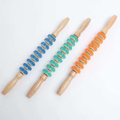 Logo personnalisé DisponibleD Neuf roues de rouleaux en PVC de massages pour les soins de santé du corps et le dragage des méridiens