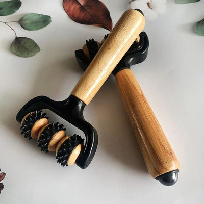 Bâtons de massage à rouleaux en bois manuel Massageur à trois perles avec boule magnétique pour le corps Soins de santé Outil de beauté Spa Relaxation musculaire Zone de massage corps