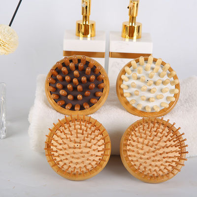 Forme de champignon brun Bamboo Gua Sha Scalp Massage Airbag Peignoir en bois Guasha Outil Tête Relaxeuse Massageur Coiffure de soins de santé de beauté