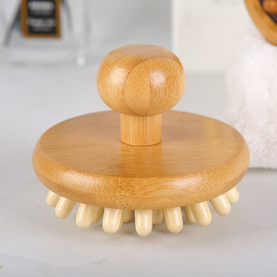 Forme de champignon brun Bamboo Gua Sha Scalp Massage Airbag Peignoir en bois Guasha Outil Tête Relaxeuse Massageur Coiffure de soins de santé de beauté