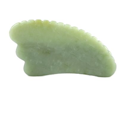 Manuel de l'équipement de massage du corps Outil GuaSha en jade vert Xiuyan naturel pour la sculpture de la mâchoire et la réduction du gonflement