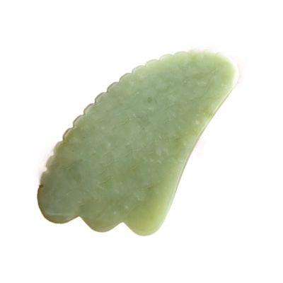 Manuel de l'équipement de massage du corps Outil GuaSha en jade vert Xiuyan naturel pour la sculpture de la mâchoire et la réduction du gonflement