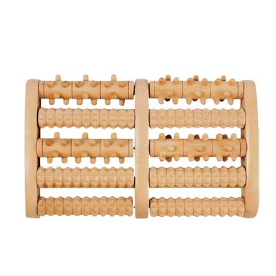 Roller de masseur de pieds en bois pour soulager le stress et la relaxation personnelle en bois brun