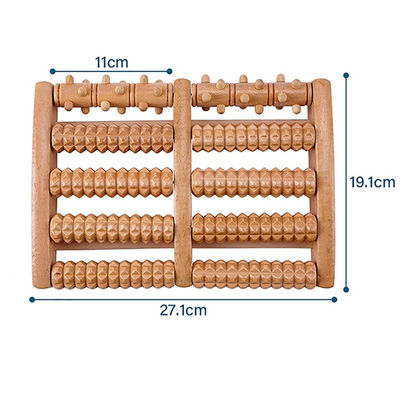 Roller de masseur de pieds en bois pour soulager le stress et la relaxation personnelle en bois brun