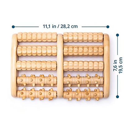 Roller de masseur de pieds en bois pour soulager le stress et la relaxation personnelle en bois brun