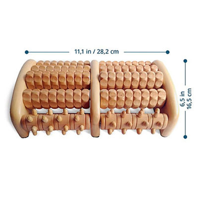 Roller de masseur de pieds en bois pour soulager le stress et la relaxation personnelle en bois brun