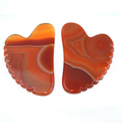 Logo personnalisé disponibled naturel Carnelian Facial Jade Guasha Outil de soin de la peau pour les besoins de l'équipement de massage du corps