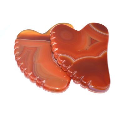 Logo personnalisé disponibled naturel Carnelian Facial Jade Guasha Outil de soin de la peau pour les besoins de l'équipement de massage du corps