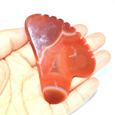 Logo personnalisé disponibled naturel Carnelian Facial Jade Guasha Outil de soin de la peau pour les besoins de l'équipement de massage du corps