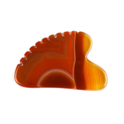 En forme de cœur Carnélien Gua Sha Scraping Tableau de massage avec des dents Agate rouge Guasha Massage du visage et du corps Massageur de soins de la peau Spa Outil de relaxation pour le spa
