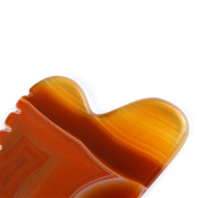 En forme de cœur Carnélien Gua Sha Scraping Tableau de massage avec des dents Agate rouge Guasha Massage du visage et du corps Massageur de soins de la peau Spa Outil de relaxation pour le spa