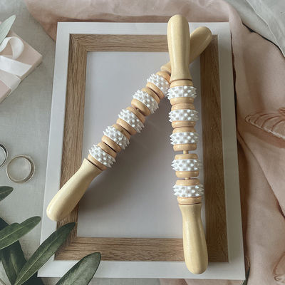 Bâton de massage en bois naturel de Guasha Coupe suédoise Massageur à champignons Thérapie du bois pour le corps de Gua Sha Muscle de sculpture