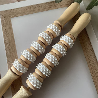 5 roues en bois pour le traitement des méridiens et la relaxation du corps