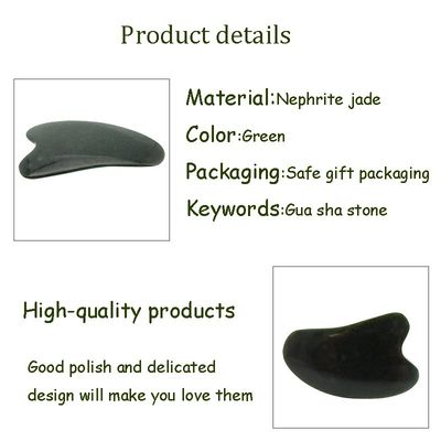 Massage du visage Nephrite naturel de pierre de jade Gua Sha Board pour le visage et le corps Soins de la peau SPA Traitement d'acupuncture