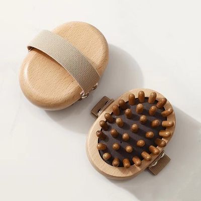 Brosses de bois de hêtre à main pour le massage domestique Dredge les méridiens et améliorez la routine de soins de la peau à la maison